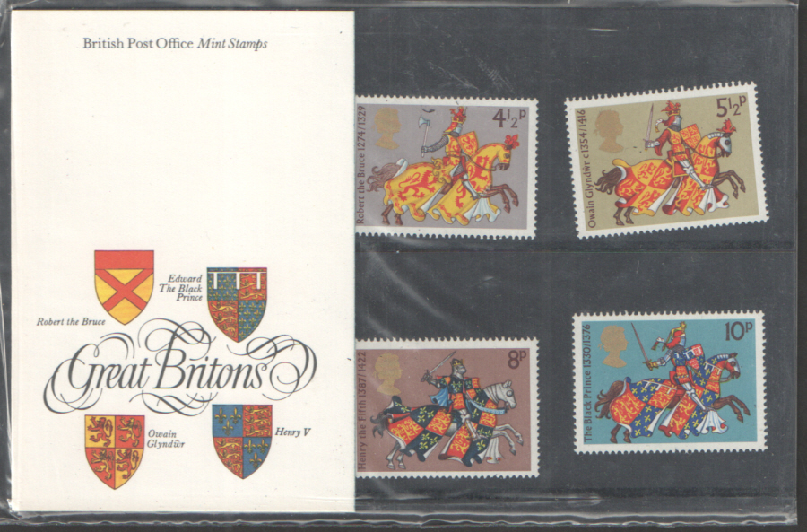 (image for) 1974 Medieval Warriors Type B - White Card Royal Mail Presentation Pack 65